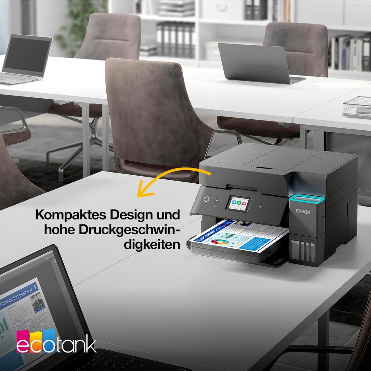 2026 EcoTank ET-4950 Tintentankdrucker | fürs Das Home Office | WLAN & Ethernet | A4 | (Duplex-) Druck, Scannen, Kopieren, Faxen | 6.1 cm Touchscreen | ADF | inkl. Tinte für bis zu 3 Jahre