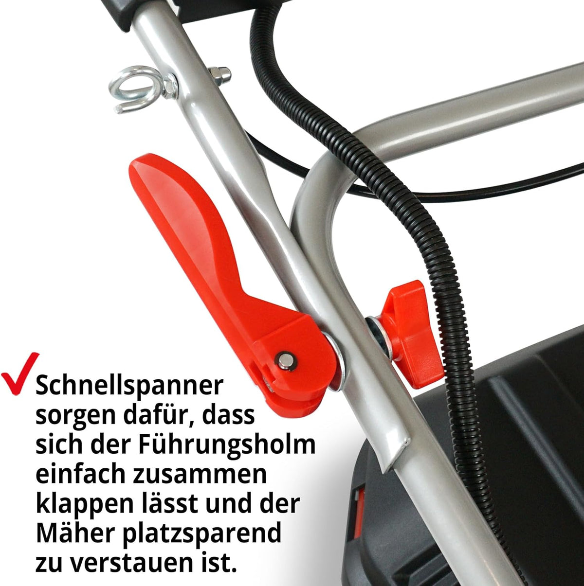 2026 HECHT 5-IN-1 Benzin Rasenmäher – leistungsstarker 4 Takt Eco Motor 4,4 kW (6,0 PS) – Elektrostart – 53 cm Schnittbreite – 75 l Fangkorb – Radantrieb – patentierte Räder – Mulchmäher