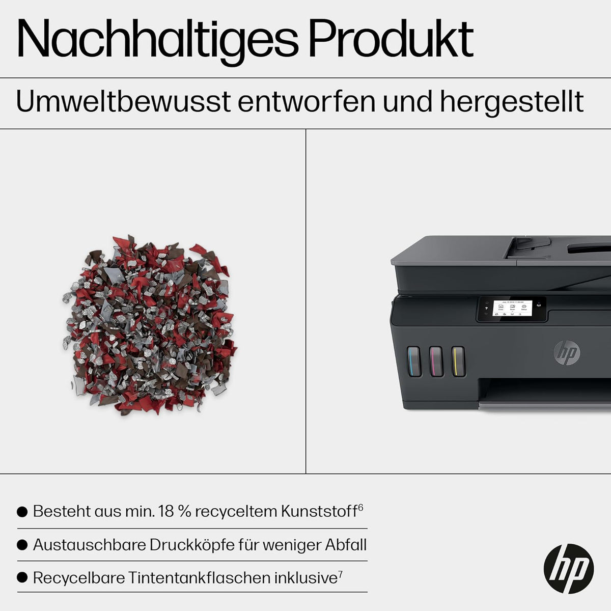 2026 HP Smart Tank 7605 4-in-1 Multifunktionsdrucker (WLAN; Duplex; ADF) – 3 Jahre Tinte inklusive, 3 Jahre Garantie, großer Tintentank, hohe Reichweite, Drucken in hoher Qualität