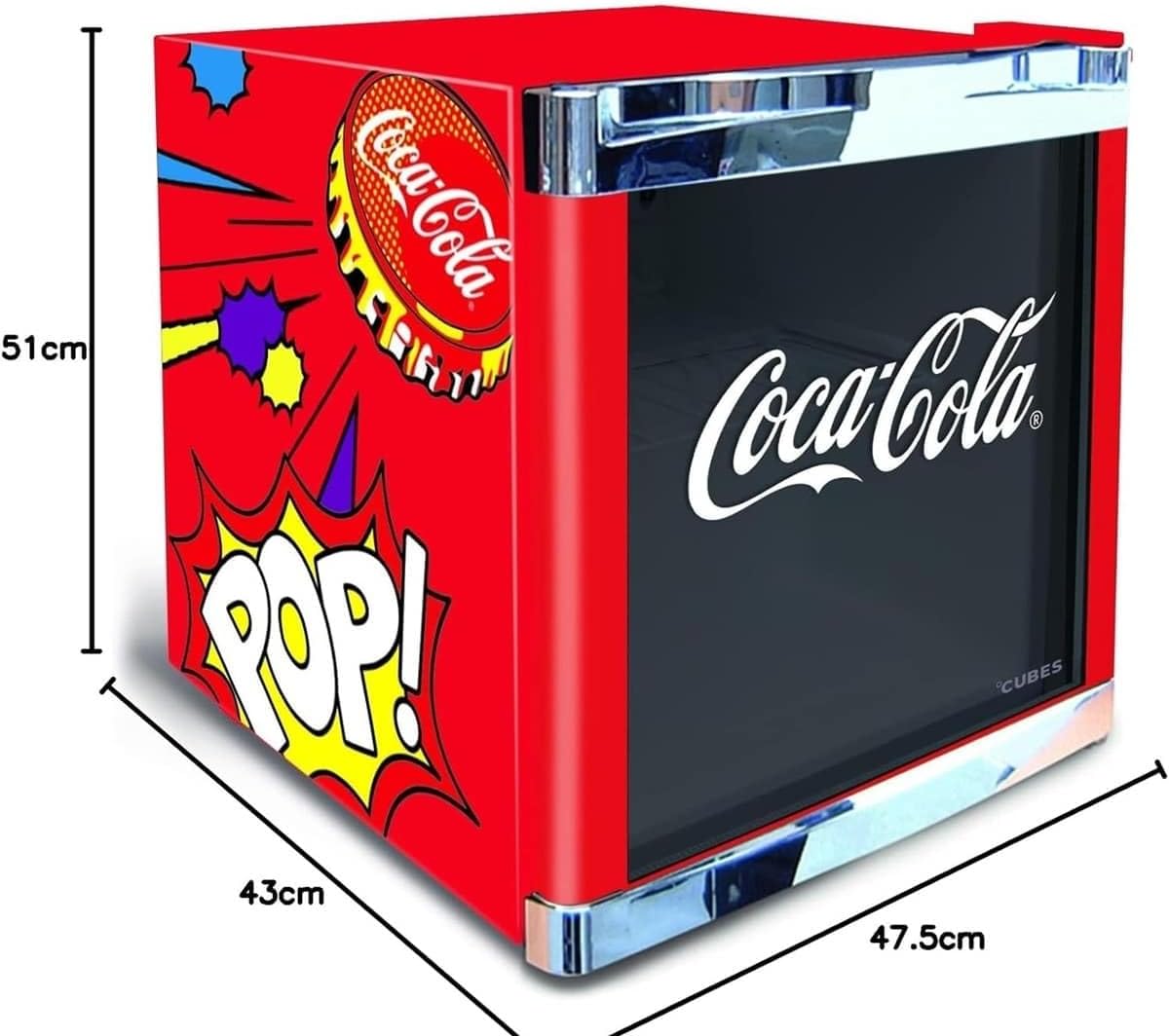 2026 °CUBES Flaschenkühlschrank Coca-Cola Classic/ 51 cm Höhe / 98 kWh/Jahr / 48 L Kühlteil