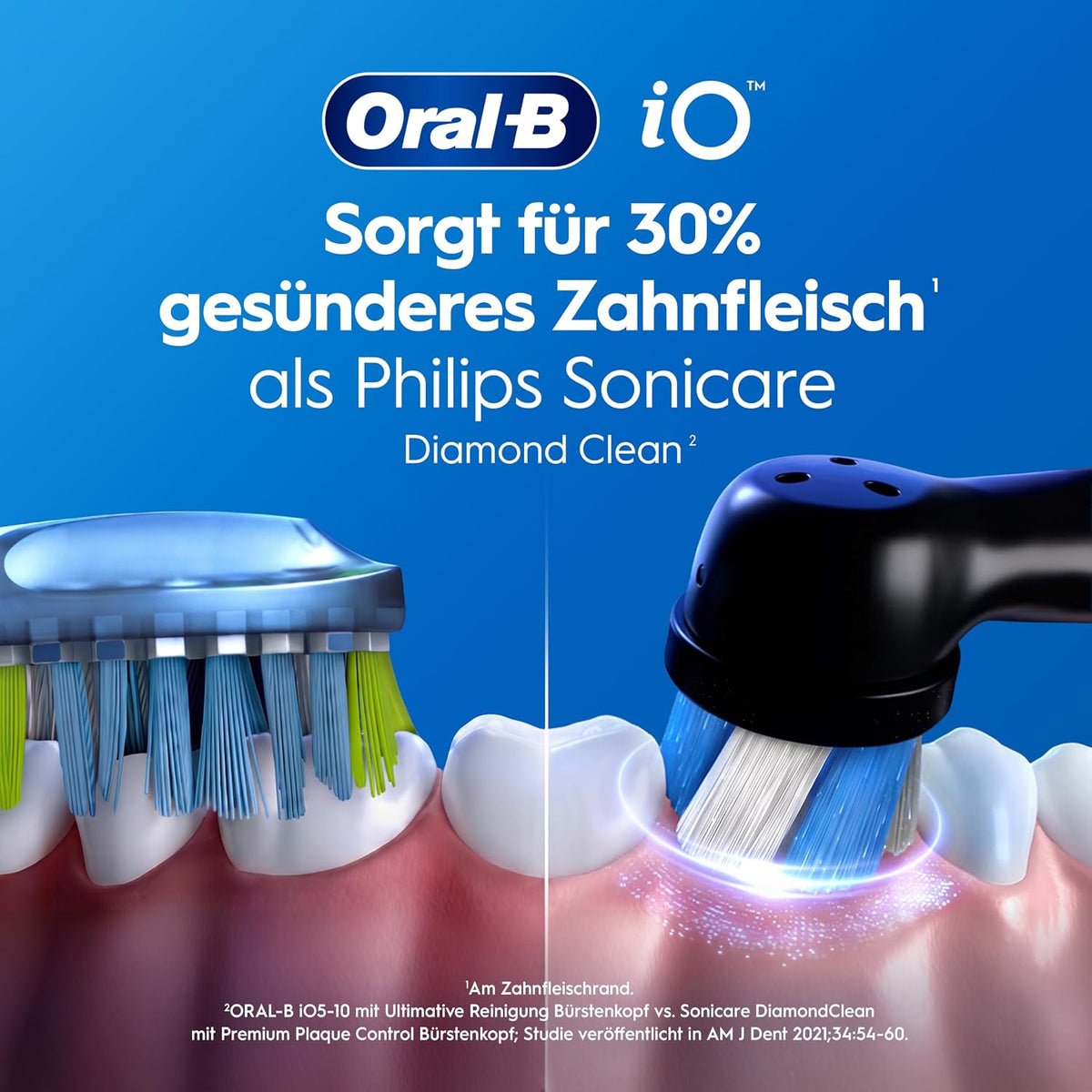 2026 Oral-B iO Series 3 Elektrische Zahnbürste, Doppelpack, Schwarz/Rosa | Inkl. 4 Aufsteckbürsten, GUT GETESTET von STIFTUNG WARENTEST, Electric Toothbrush mit 3 Putzmodi für Zahnpflege