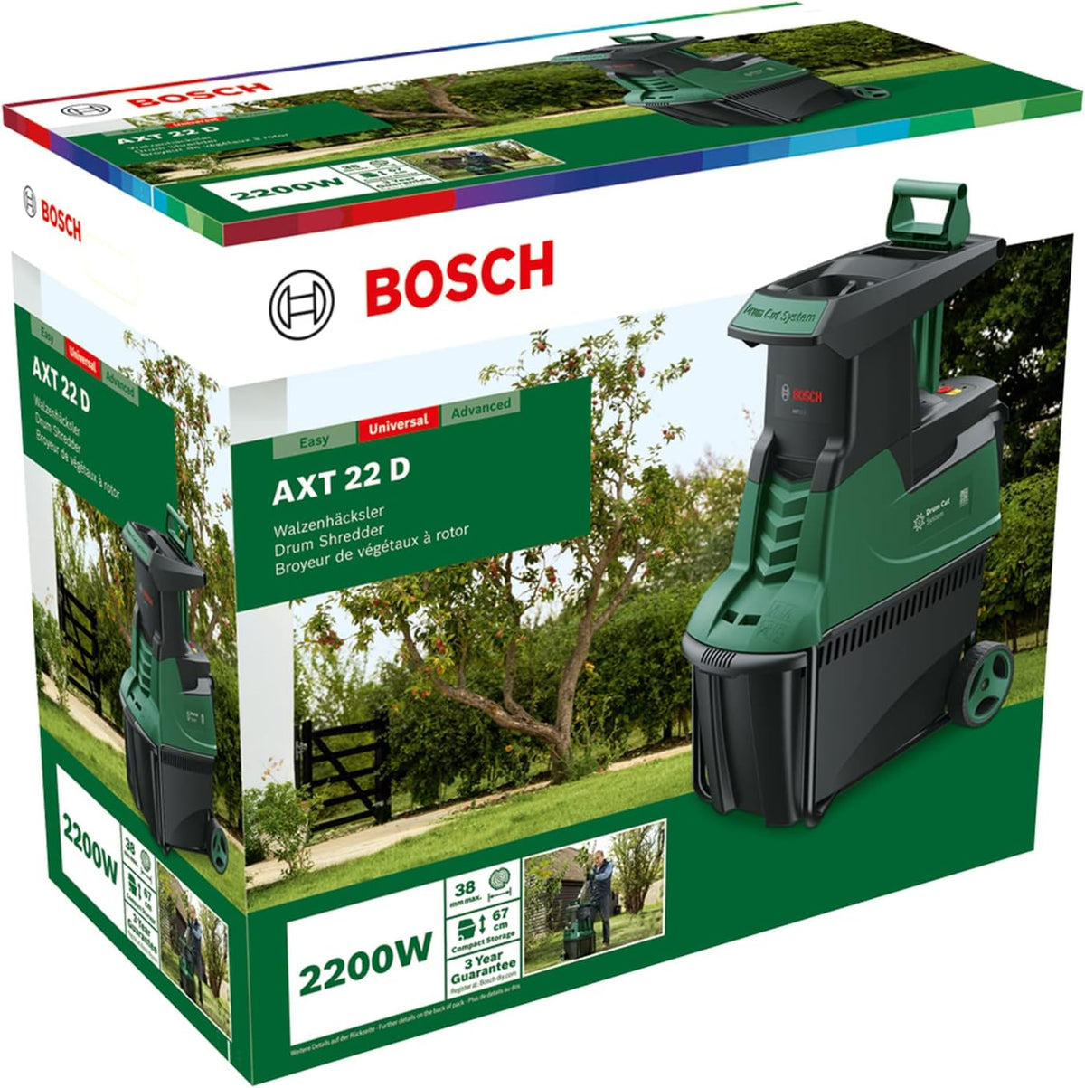 2026 Bosch Turbinenhäcksler AXT 25 TC (2.500 W; geeignet für Holz und harte Gartenabfälle; inklusive Gartenhandschuhe; integrierte Fangbox 53 l; in Karton) – Edition