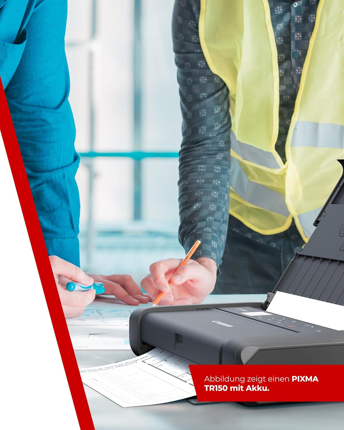 2026 Canon PIXMA TR150 mobiler Drucker mit Akku (WLAN, Cloud, AirPrint, 4.800 DPI x 1.200 DPI, Highspeed USB Typ C, OLED-Display, Tintenstrahldrucker), schwarz