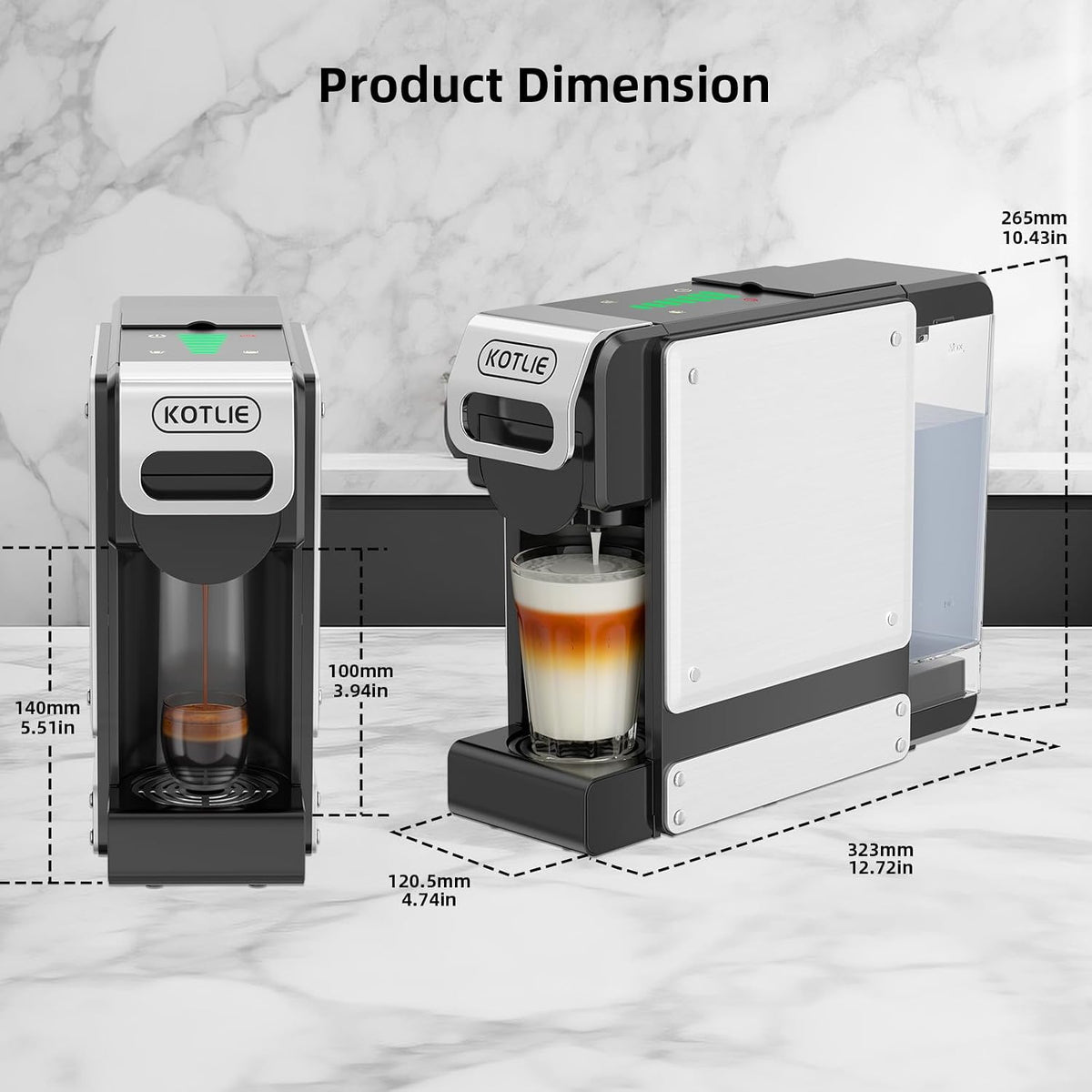2026 KOTLIE 550 Multi-Kapselkaffeemaschine für Kapseln und gemahlenen Kaffee