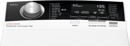 2026 AEG LTR7A71370 Waschmaschine Toplader / Serie 7000 mit ProSteam / ProSteam - Auffrischfunktion / 7,0 kg / Leise / Mengenautomatik / Nachlegefunktion / Wasserstopp / 1300 U/min