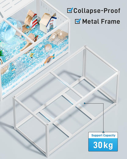 2026 BUCATSTATE Hamsterkäfig 3,0: Metall Rattenkäfig Kleintierkäfig Groß Stapelbar mit Einfacher Montage 120L x 60W x 62H cm für Nager, Mäuse, Zwerghamster (0,72m², Weiß)
