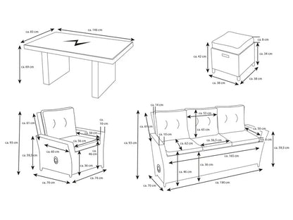 2026 Alu-Luxus Dining-Set »Asti«, 6-teilig