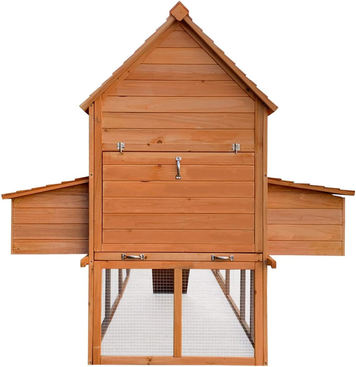 2026 Wiltec Hühnerstall 3100 x 1500 x 1500 mm braun mit Freilauf und Nistkästen aus Holz, Hühnerhaus mit Unterschlupf, Gitter und Kotwanne verzinkt