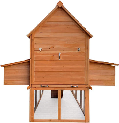2026 Wiltec Hühnerstall 3100 x 1500 x 1500 mm braun mit Freilauf und Nistkästen aus Holz, Hühnerhaus mit Unterschlupf, Gitter und Kotwanne verzinkt