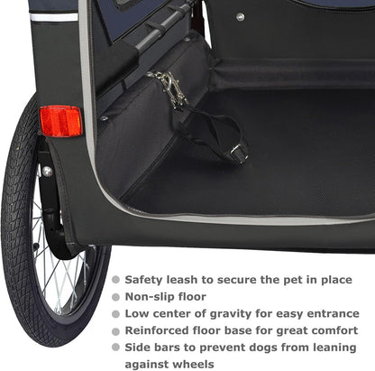 2026 Doggyhut S-Line XL Hundeanhänger & Hundebuggy mit Federung 2 in 1 Hunde Fahrradanhänger Jogger gefedert bis 45 kg