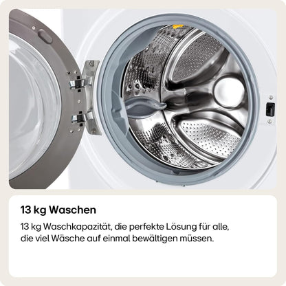 2026 LG F4WV7080, Klasse A, Frontlader-Waschmaschine 8 kg, 1400 U/Min, AI Direct Drive, Wi-Fi, Tiefenreinigung mit Dampf, Groe Kapazitt, TRIPLE A, Auentür aus Sicherheitsglas, 62 x 60 x 85 cm Wei