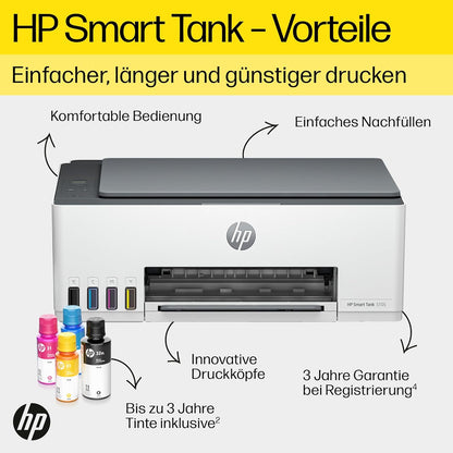 2026 HP Smart Tank 7605 4-in-1 Multifunktionsdrucker (WLAN; Duplex; ADF) – 3 Jahre Tinte inklusive, 3 Jahre Garantie, großer Tintentank, hohe Reichweite, Drucken in hoher Qualität