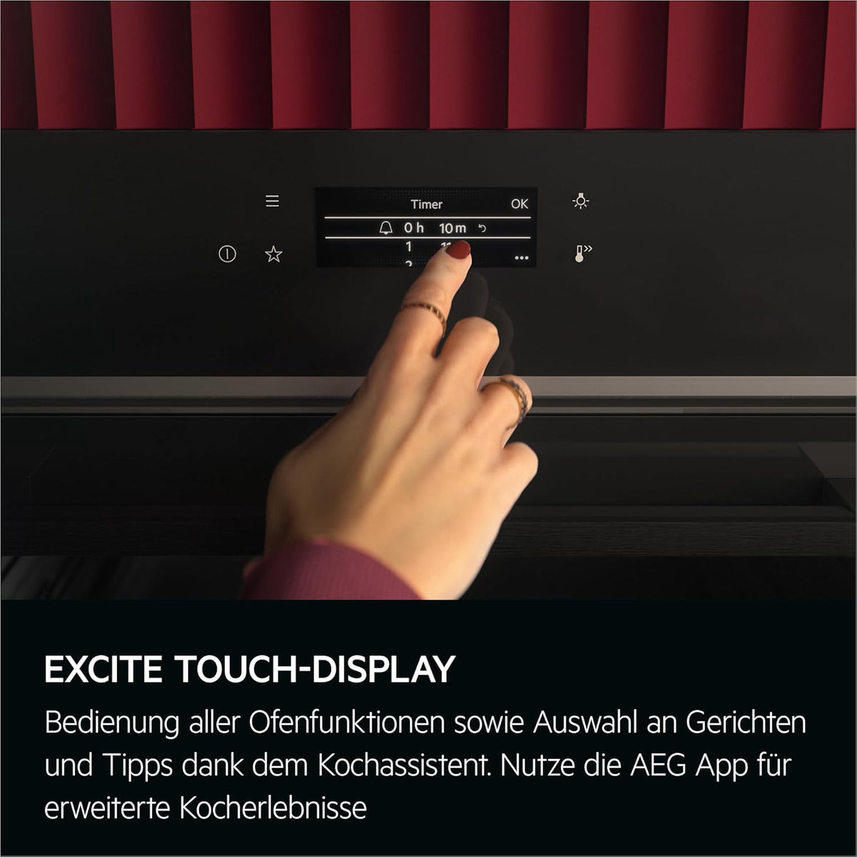 2026 AEG Einbaubackofen – Serie 5 Ringheißluft: Gleichmäßige Garergebnisse auf 3 Ebenen – Pyrolyse Selbstreinigung – 25 Automatikprogramme – LED-Touchdisplay – Schnellaufheizung – Schwarz – BPE53516AB