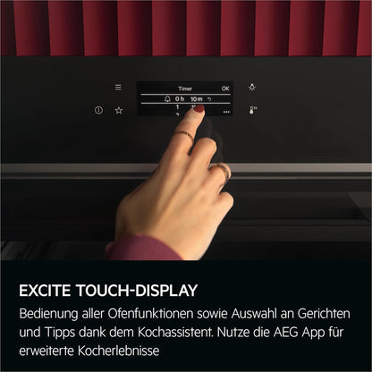 2026 AEG Einbaubackofen – Serie 5 Ringheißluft: Gleichmäßige Garergebnisse auf 3 Ebenen – Pyrolyse Selbstreinigung – 25 Automatikprogramme – LED-Touchdisplay – Schnellaufheizung – Schwarz – BPE53516AB