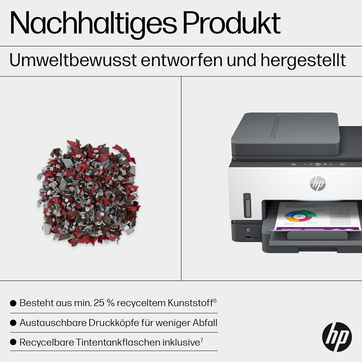 2026 HP Smart Tank 7605 4-in-1 Multifunktionsdrucker (WLAN; Duplex; ADF) – 3 Jahre Tinte inklusive, 3 Jahre Garantie, großer Tintentank, hohe Reichweite, Drucken in hoher Qualität