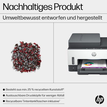 2026 HP Smart Tank 7605 4-in-1 Multifunktionsdrucker (WLAN; Duplex; ADF) – 3 Jahre Tinte inklusive, 3 Jahre Garantie, großer Tintentank, hohe Reichweite, Drucken in hoher Qualität