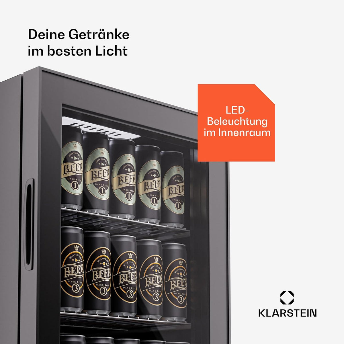 2026 Klarstein Mini Kühlschrank mit Glastür für Zimmer, Getrnkekühlschrank mit Verstellbaren Ablagen, Kleiner 80 Liter, Indoor/Outdoor Kühlschrank Leise