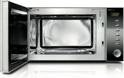 2026 Caso | MG20 menu 2-in-1 Mikrowelle mit Grill | 800 W, Grill 1000W, 2 Kombiprogramme + 14 Koch-Programme, Design Edelstahl und verspiegelt ,20L,Edelstahl