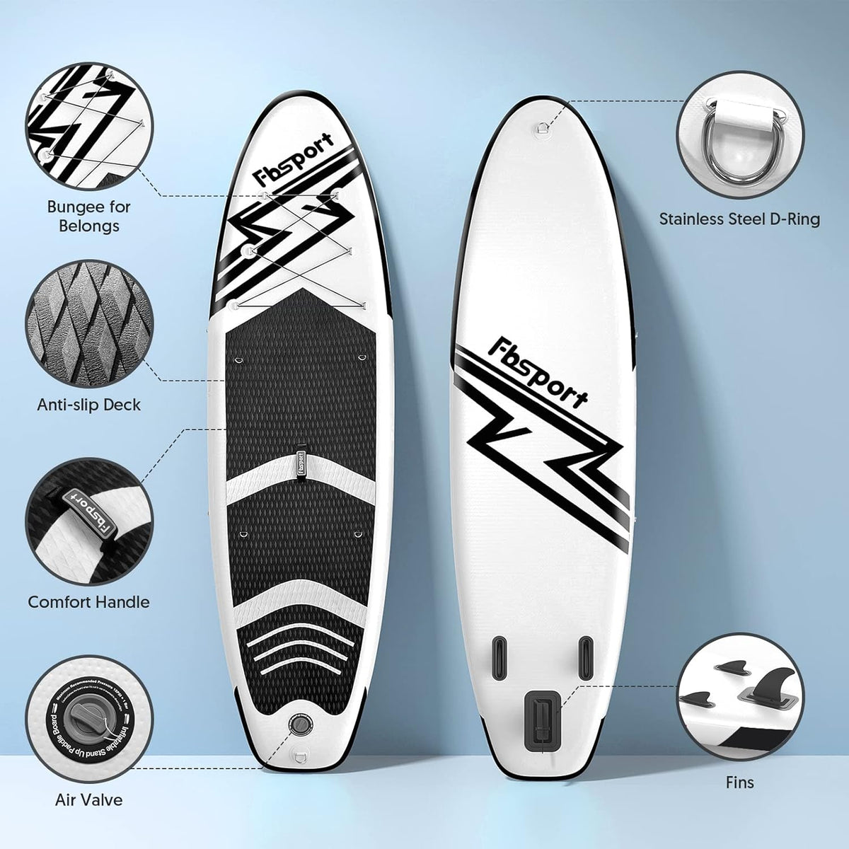 2026 Premium-Stand-Up-Paddle-Board, Yoga-Board mit strapazierfähigem SUP-Zubehör und Tragetasche | Breiter Stand, Surf-Kontrolle, rutschfestes Deck, Leine, Paddel und Pumpe für Jugendliche und Erwachsene
