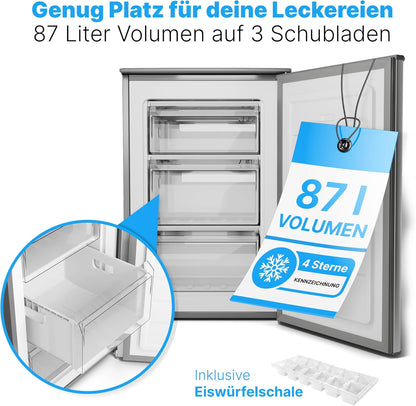 2026 Bomann Gefrierschrank 87L | Gefrierschrank klein mit Temperaturbereich ≤ -18°C | 3 Schubladen | Tiefkühlschrank mit wechselbarem Türanschlag | Freezer Tiefkühlschrank klein GS 7253 weiß