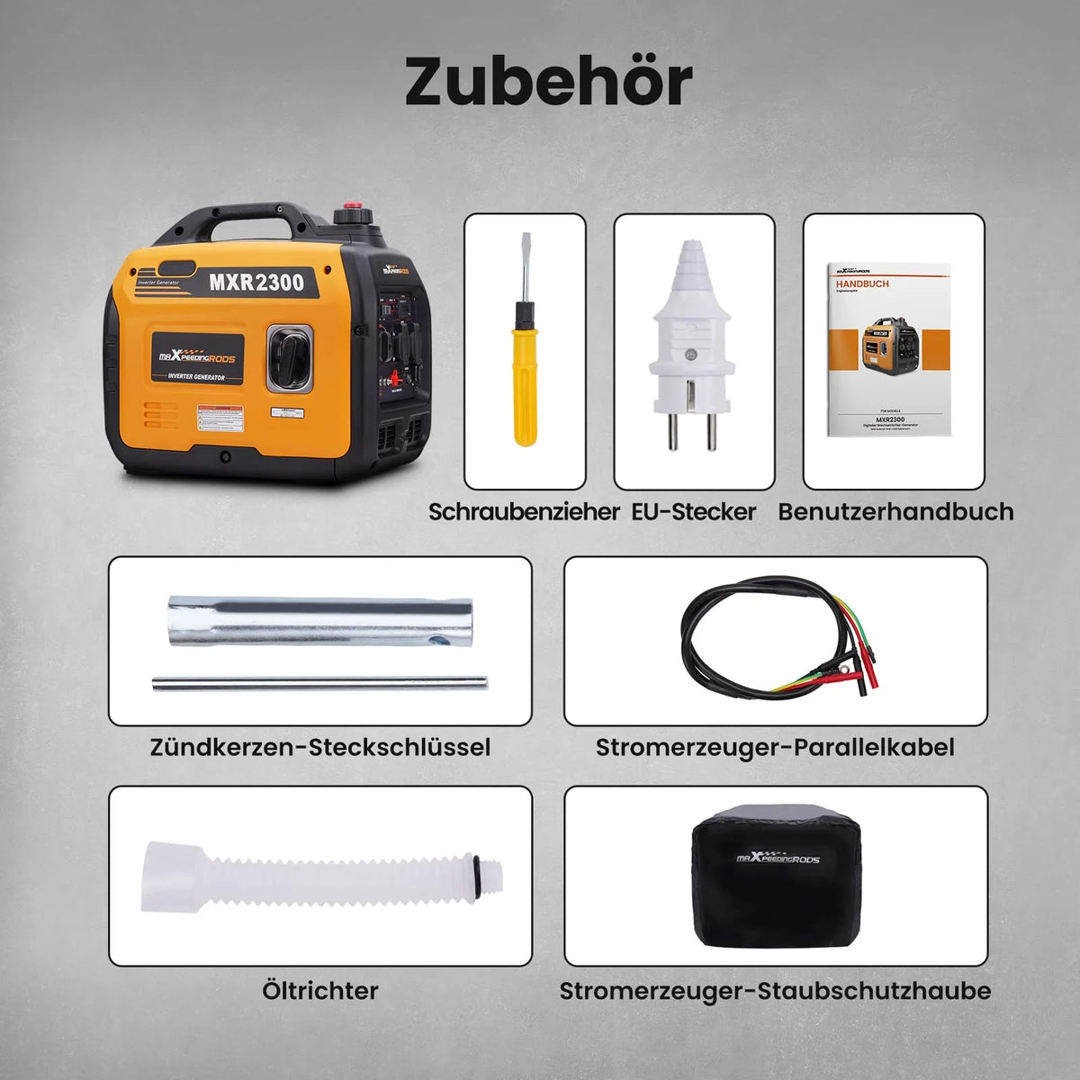2026 2300W Inverter Stromerzeuger Benzin leise 4 Takt tragbar 18,5kg für Camping Wohnmobil USB 230V Steckdosen