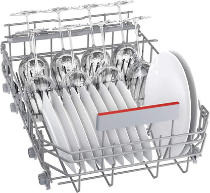 2026 Bosch SPS4HMI61E Serie 4 Freistehender Geschirrspüler / E / 45 cm / Edelstahl / 76 kWh/100 Zyklen / 10 MGD / SuperSilence / Extra Trocknen / VarioSchublade / Home Connect