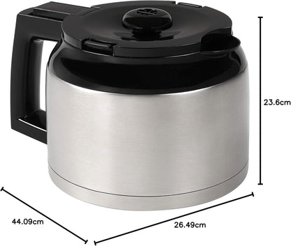 2026 Melitta AromaFresh - Filterkaffeemaschine - mit Glaskanne - integriertes Mahlwerk - Timer Funktion - 10 Tassen - Pure Black