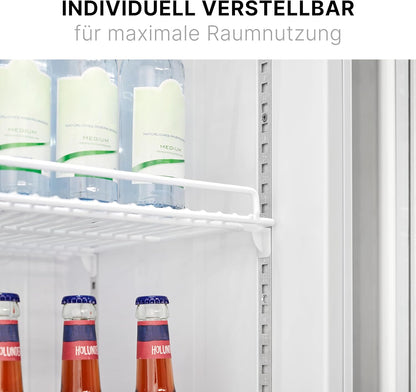 2026 Bomann Kühlschrank mit Glastür | Getränkekühlschrank abschließbar | 6 höhenverstellbare Ablagen | 30kg je Ablage | 347 Liter | Kühlschrank groß | Flaschenkühlschrank m. LED-Licht | KSG 7351 schwarz