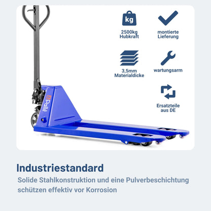 2026 Hubwagen 2500 kg aus Stahl, Gabellänge 1150 mm, robust, hydraulisch, ideal für Lager und Logistik