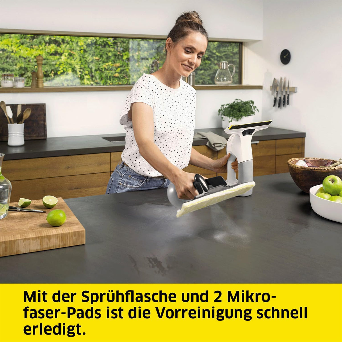 2026 KÄRCHER Akku-Fenstersauger WV 7 Signature Line, Akkulaufzeit: 100 min, LED-Ladezustandsanzeige, 2 Absaugdüsen, Sprühflasche mit 2 Mikrofaserbezügen, Schmutzkratzer, 20 ml Fensterreiniger-Konzentrat