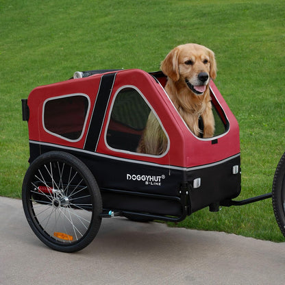 2026 Doggyhut S-Line XL Hundeanhänger & Hundebuggy mit Federung 2 in 1 Hunde Fahrradanhänger Jogger gefedert bis 45 kg