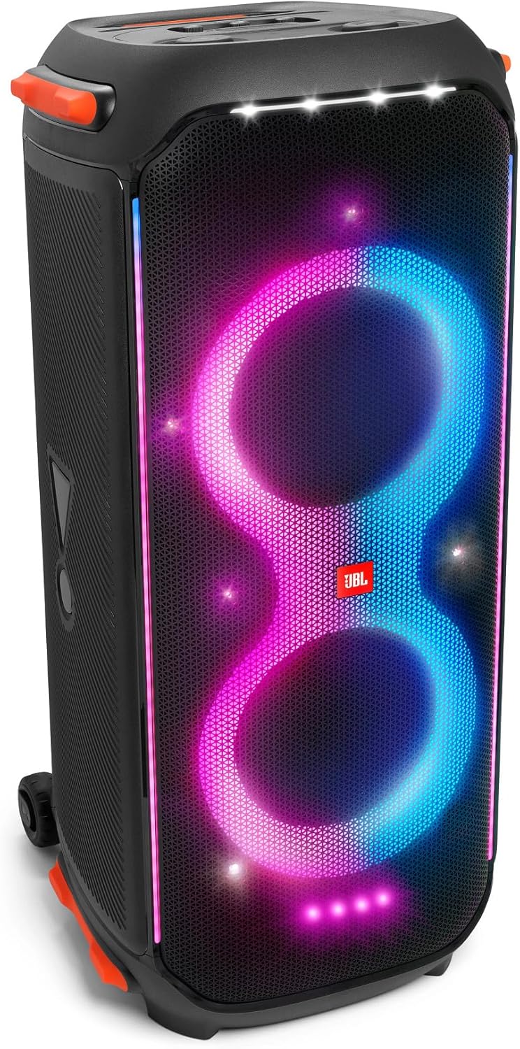 2026 JBL PartyBox 710 - Schwarz – Trag - und rollbarer Bluetooth Party-Lautsprecher mit Lichteffekten – Spritzwassergeschützte, mobile Musikbox