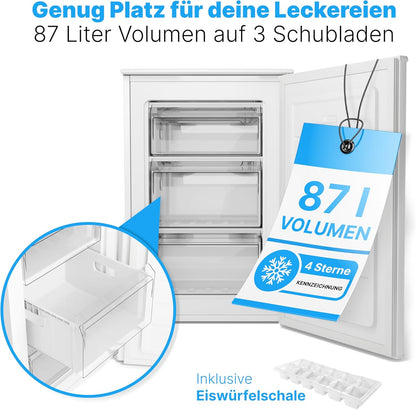 2026 Bomann Gefrierschrank 87L | Gefrierschrank klein mit Temperaturbereich ≤ -18°C | 3 Schubladen | Tiefkühlschrank mit wechselbarem Türanschlag | Freezer Tiefkühlschrank klein GS 7253 weiß