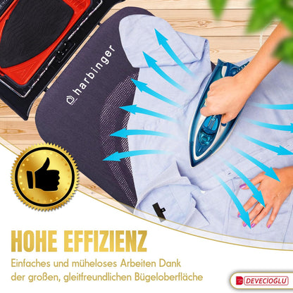 2026 DEVECIOĞLU Bügelbrett 127x46cm - XL Bügeltisch für Dampfbügelstation, Bügelbrett Groß, klappbarer Bügeltisch, höhenverstellbar, Ironing Board, (MM123)