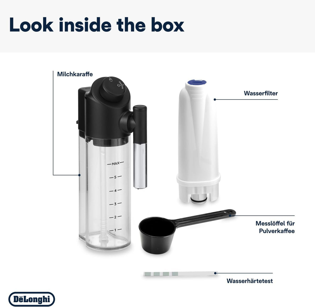 2026 De'Longhi Magnifica Evo ECAM 292.81.B Kaffeevollautomat mit LatteCrema Milchsystem, 7 Direktwahltasten für Cappuccino, Espresso und weitere Kaffeespezialitäten, 2-Tassen-Funktion, Schwarz