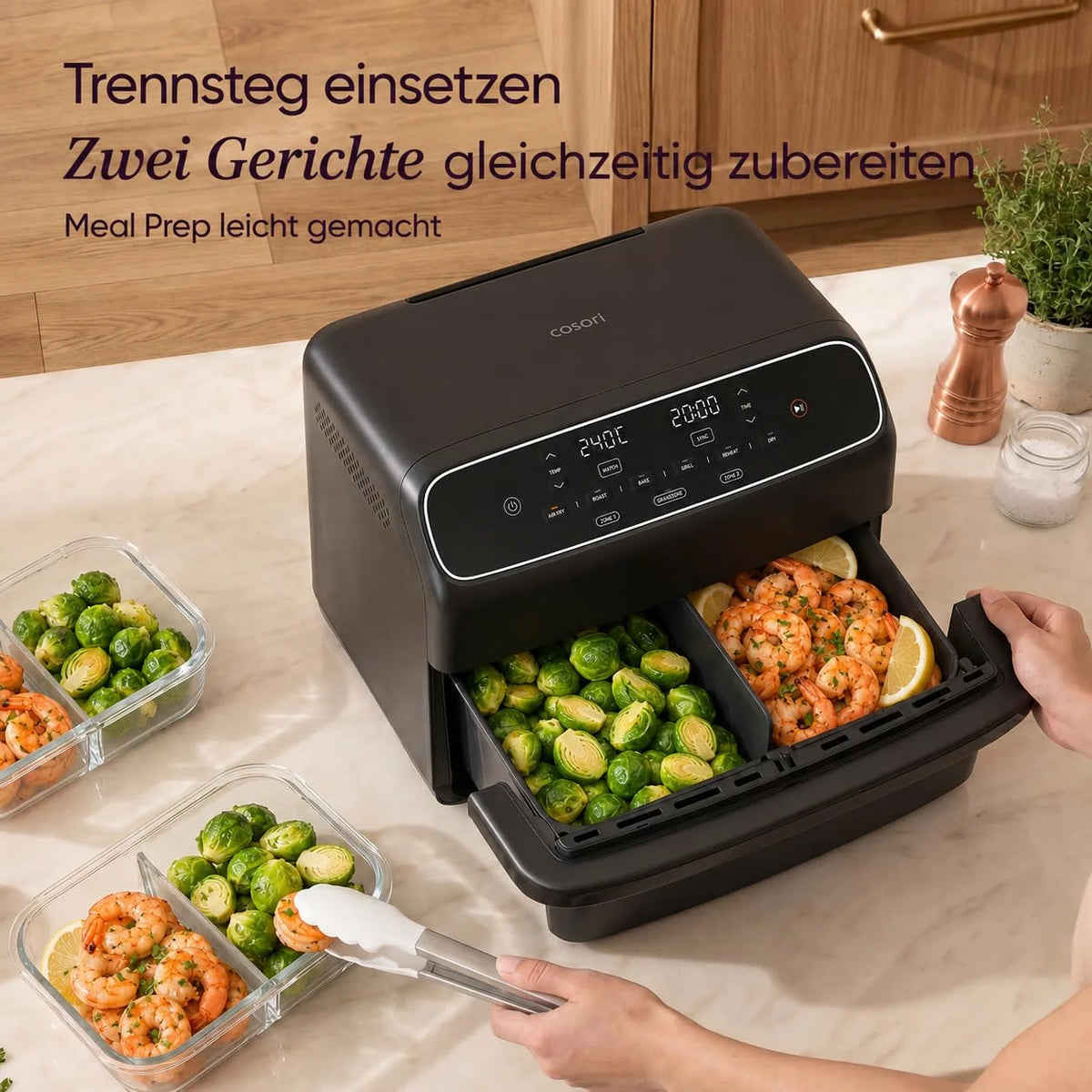 2026 Airfryer Heißluftfritteuse der neuen Generation 2026 mit Dual Blaze Twinfry Compact und NTC Technologie