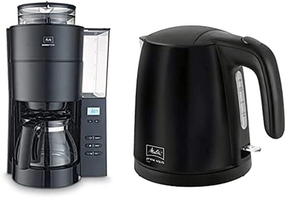 2026 Melitta AromaFresh - Filterkaffeemaschine - mit Glaskanne - integriertes Mahlwerk - Timer Funktion - 10 Tassen - Pure Black
