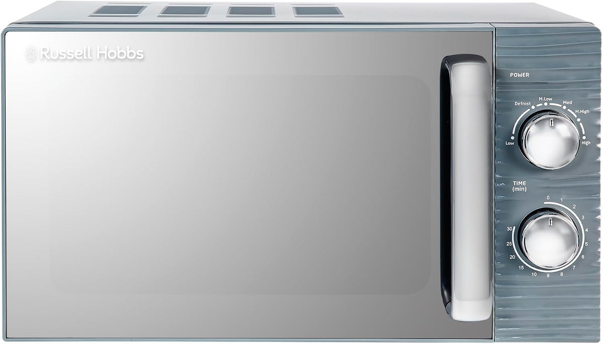 2026 Russell Hobbs RHM1731G Inspire Solo Mikrowelle, 17 Liter, 700W, Grau, mit 5 Leistungsstufen, Timer, Auftaufunktion, Leicht zu Reinigen