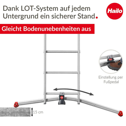 2026 S100 ProfiLOT 3teilige Alukombileiter Lotsystem 3x12 Profilsprossen 150kg rostfrei Silber