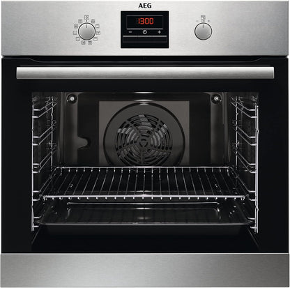 2026 AEG Einbaubackofen – Serie 5 Ringheißluft: Gleichmäßige Garergebnisse auf 3 Ebenen – Pyrolyse Selbstreinigung – 25 Automatikprogramme – LED-Touchdisplay – Schnellaufheizung – Schwarz – BPE53516AB