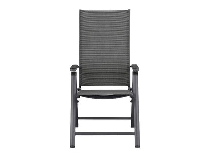 2026 Alu-Set »Houston«, 9-teilig - Ausziehtisch & 8 Hochlehner, grau