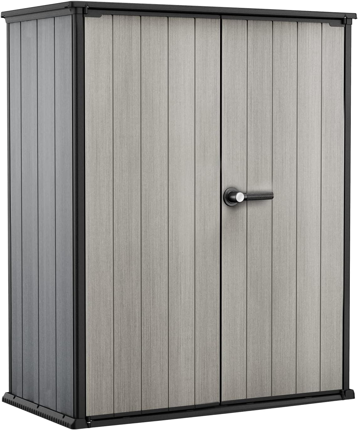 2026 Keter High Store Plus Aufbewahrungsbox, 1400l Fassungsvermögen, Außenmaße B/T/H 140x73,6x170,4cm, Duotech Material, anstreichbar, wasserdicht, wetterfest und pflegeleicht