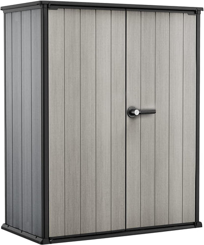 2026 Keter High Store Plus Aufbewahrungsbox, 1400l Fassungsvermögen, Außenmaße B/T/H 140x73,6x170,4cm, Duotech Material, anstreichbar, wasserdicht, wetterfest und pflegeleicht