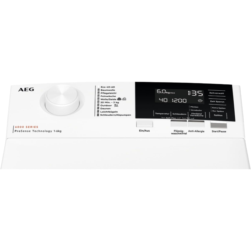 2026 AEG LTR7A71370 Waschmaschine Toplader / Serie 7000 mit ProSteam / ProSteam - Auffrischfunktion / 7,0 kg / Leise / Mengenautomatik / Nachlegefunktion / Wasserstopp / 1300 U/min