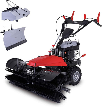 2026 Scheppach Benzin Kehrmaschine - E-Start SC2200PE 4,9 PS - Kehrbreite 100cm | 70L Box | Schneefräse | 3 Vorwärts & 1 Rückwärtsgang | inkl. Auffangbehälter & Schneeschild | Schneeschieber | Schneeräumer