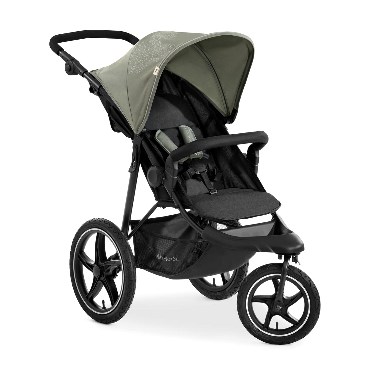 2026 hauck Kinderwagen Runner 2, Dreirad Buggy mit XL Lufträder für Kinder bis 22 kg, UV-Schutz 50+, Belüftungsfenster, Höhenverstellbar, Faltbar, XL Korb bis 3 kg, Liegefunktion (Black)