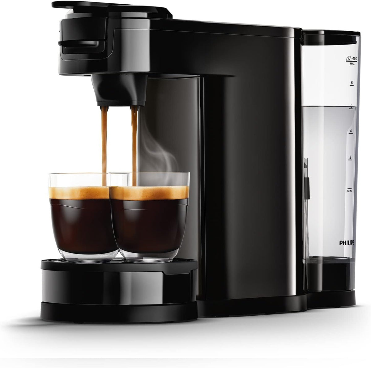 2026 Philips Senseo Switch Pad- und Filterkaffeemaschine, 2-in-1-Brühtechnologie, 1-Liter-Wasserbehälter, 7 Tassen in einem Durchgang, Klavierlackschwarz (HD6592/64)