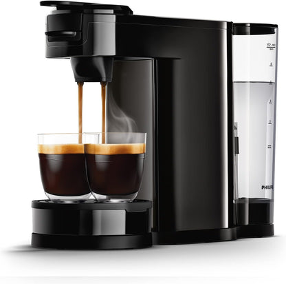 2026 Philips Senseo Switch Pad- und Filterkaffeemaschine, 2-in-1-Brühtechnologie, 1-Liter-Wasserbehälter, 7 Tassen in einem Durchgang, Klavierlackschwarz (HD6592/64)