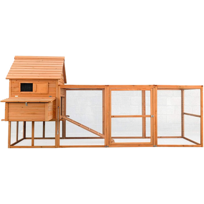 2026 Wiltec Hühnerstall 3100 x 1500 x 1500 mm braun mit Freilauf und Nistkästen aus Holz, Hühnerhaus mit Unterschlupf, Gitter und Kotwanne verzinkt