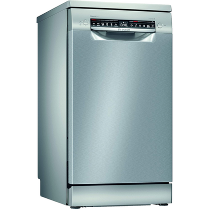 2026 Bosch SPS4HMI61E Serie 4 Freistehender Geschirrspüler / E / 45 cm / Edelstahl / 76 kWh/100 Zyklen / 10 MGD / SuperSilence / Extra Trocknen / VarioSchublade / Home Connect